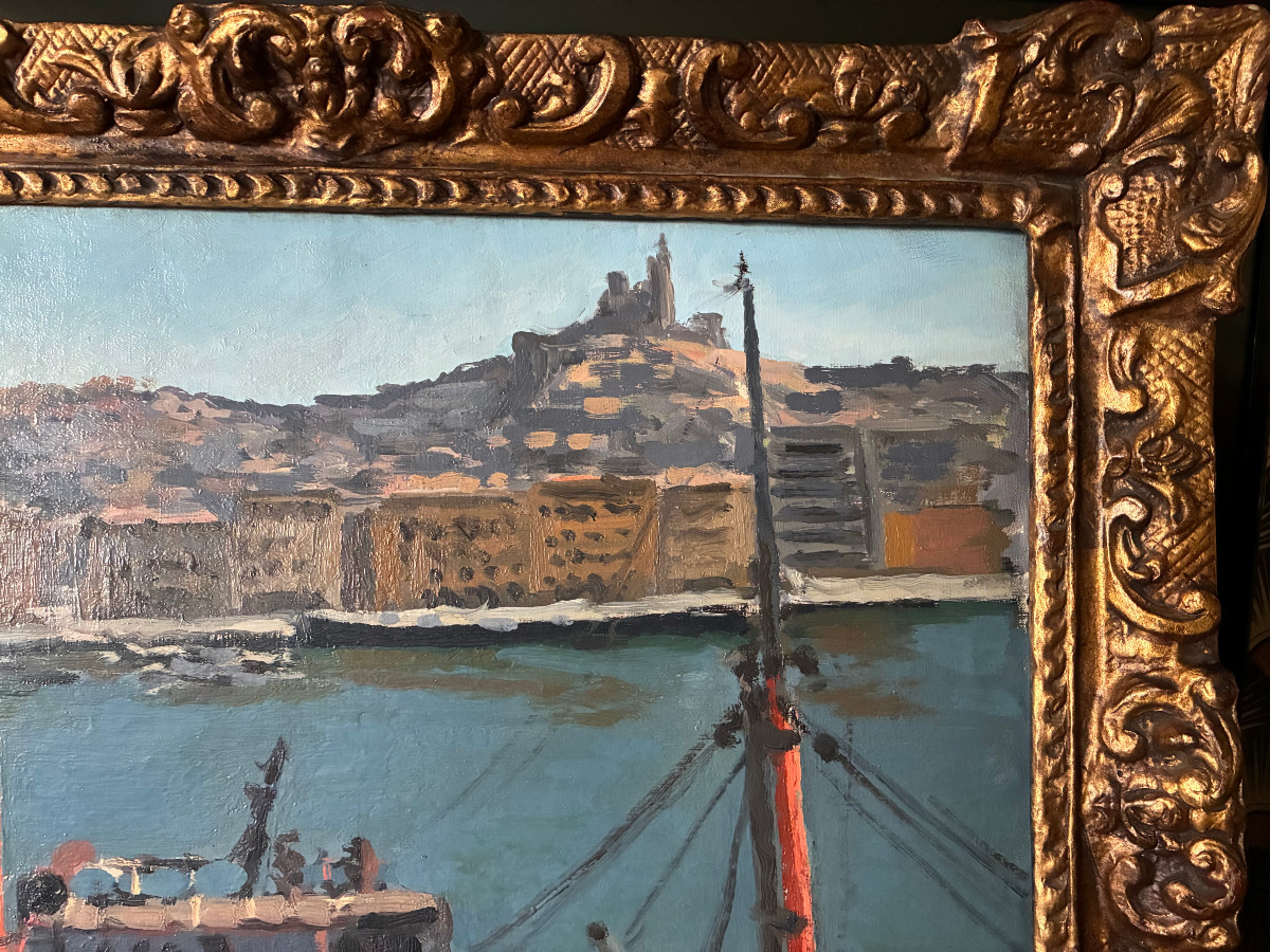 Marseille. Oil On Canvas. M. Blanchet. 56. -photo-2