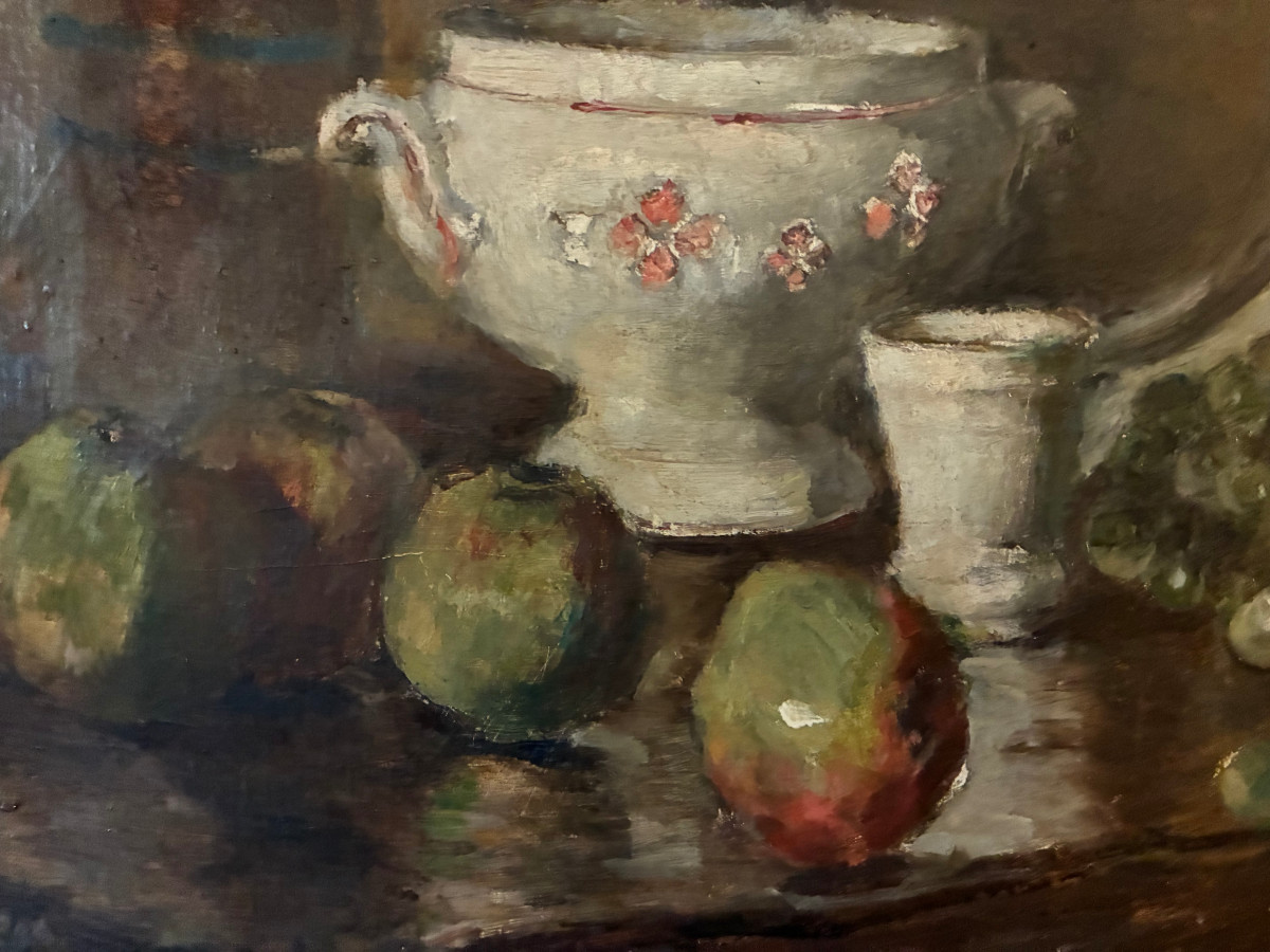 Nature morte aux pommes, raisins, etc...-photo-4