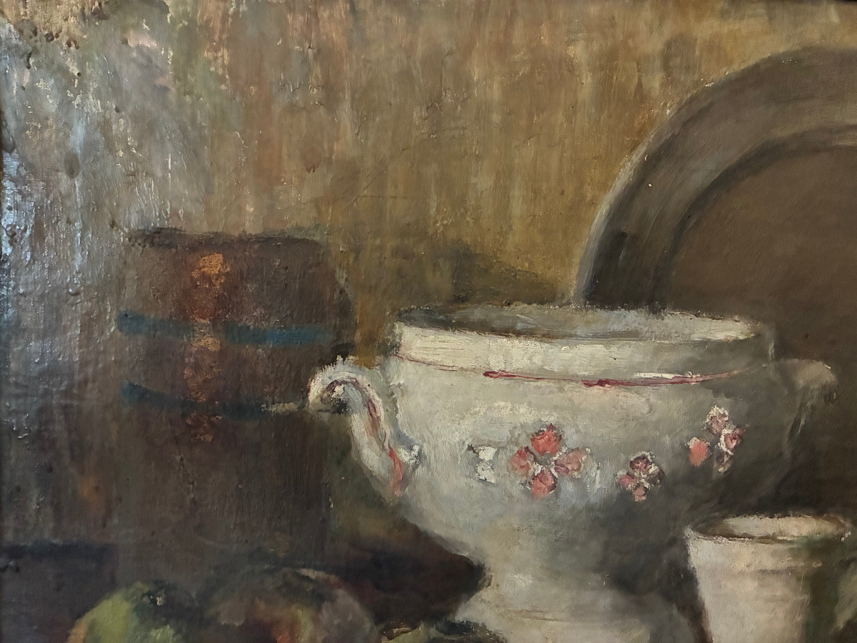 Nature morte aux pommes, raisins, etc...-photo-1