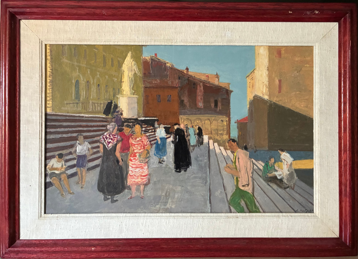 Ville Italienne animée. Adrien HOLY. 1949.-photo-8