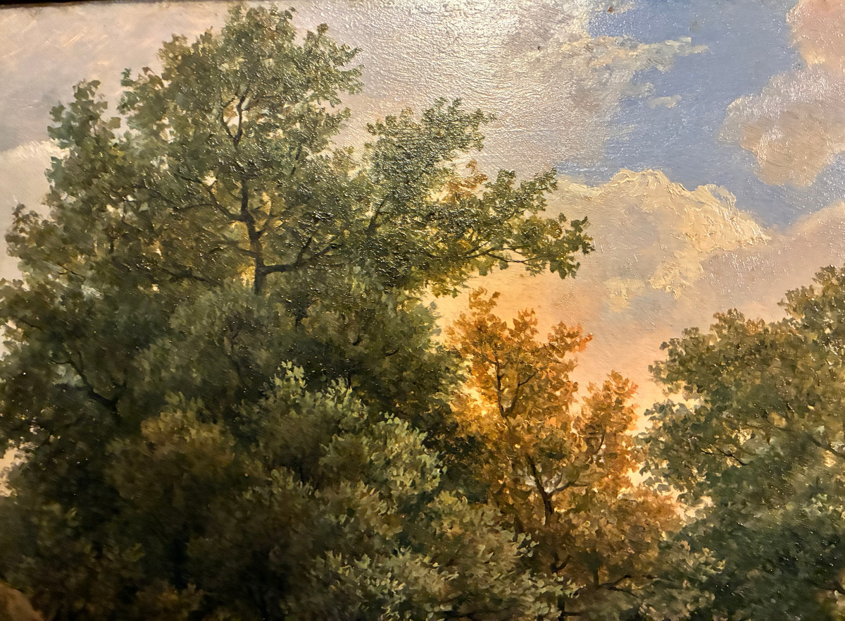 Chemin forestier animé .  Signé et daté, Henri Van Assche 1831.-photo-3