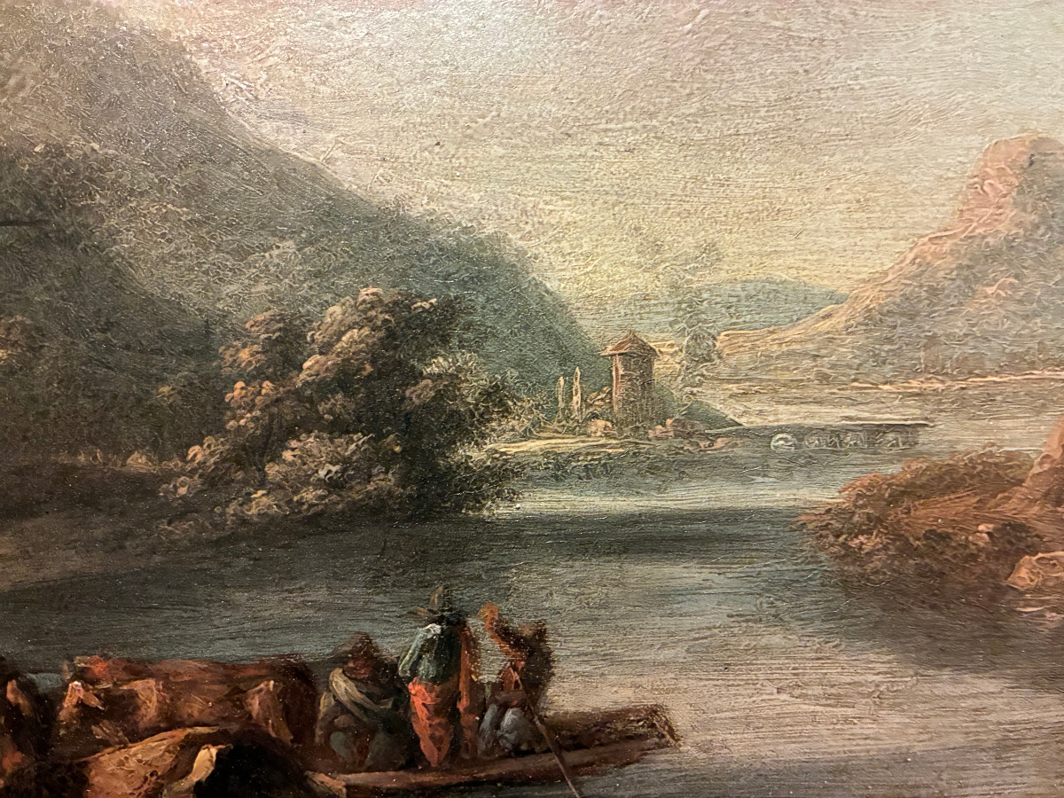 The Crossing. Oil On Metal, 19th Century. Follower Of Jan Both.-photo-5