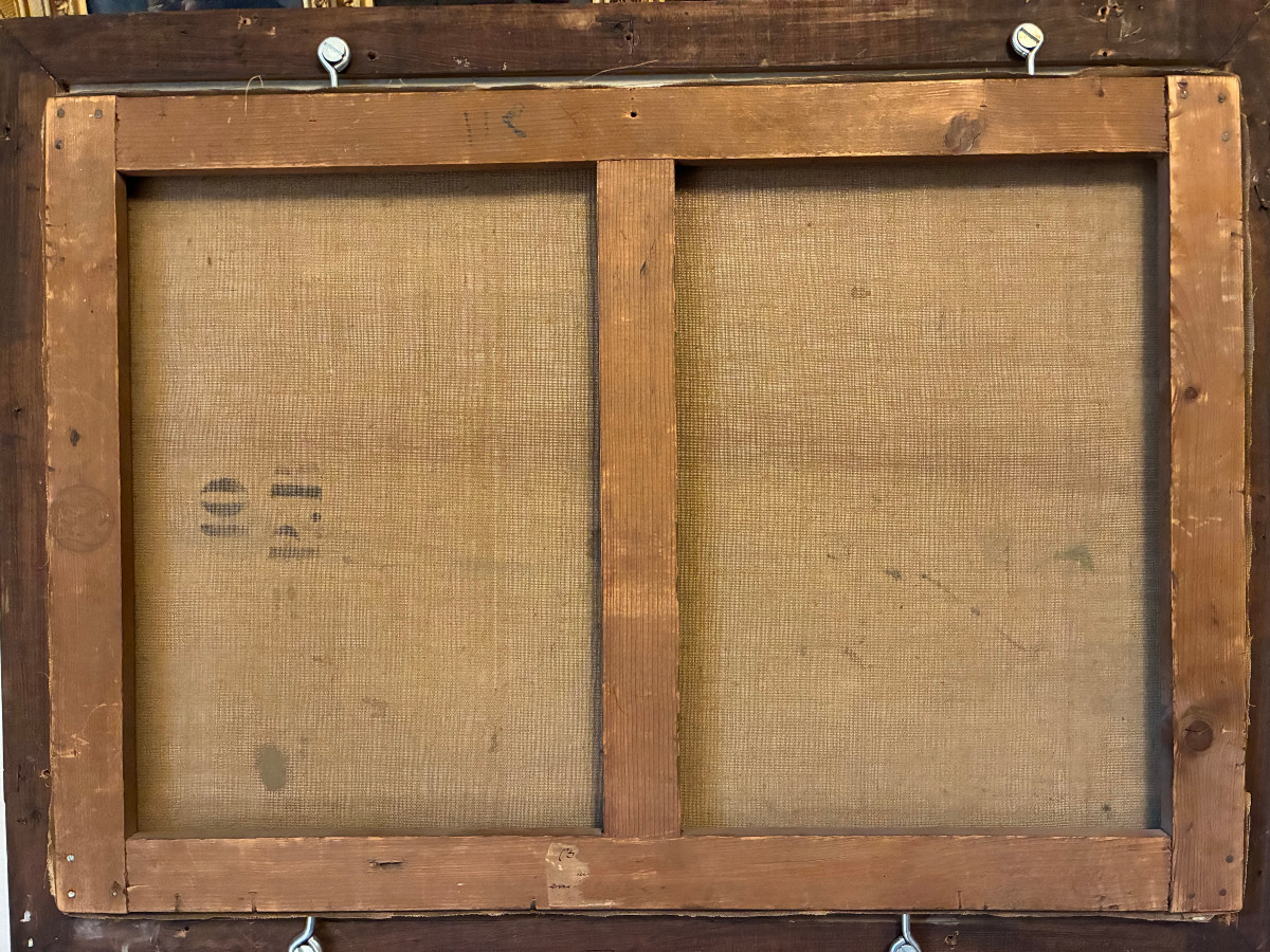 Bord de rivière animé. Théodore Houzon. (1829-1914).-photo-6