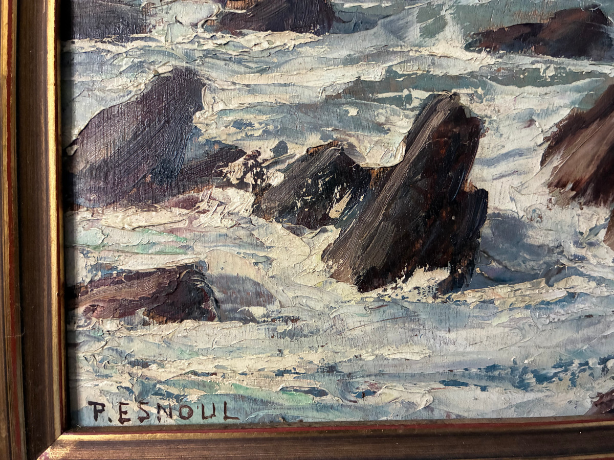 Orage au groin de Cancale. Paul ESNOUL.( 1882-1960 ).-photo-2