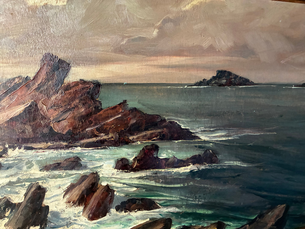 Orage au groin de Cancale. Paul ESNOUL.( 1882-1960 ).-photo-4