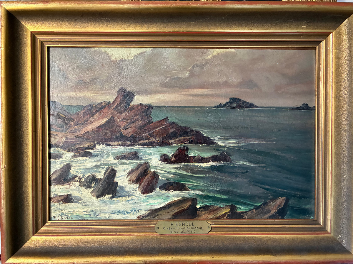 Orage au groin de Cancale. Paul ESNOUL.( 1882-1960 ).