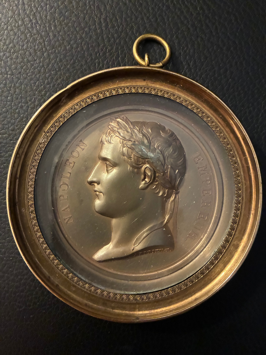 Medal. Profile Of Napoleon The Emperor. Signed Andrieu. F-photo-2