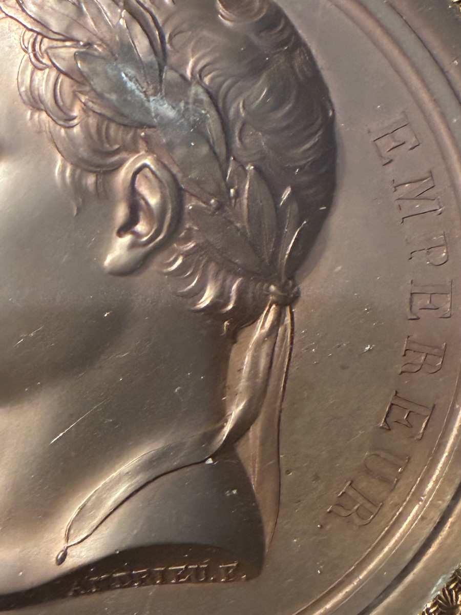 Medal. Profile Of Napoleon The Emperor. Signed Andrieu. F-photo-2