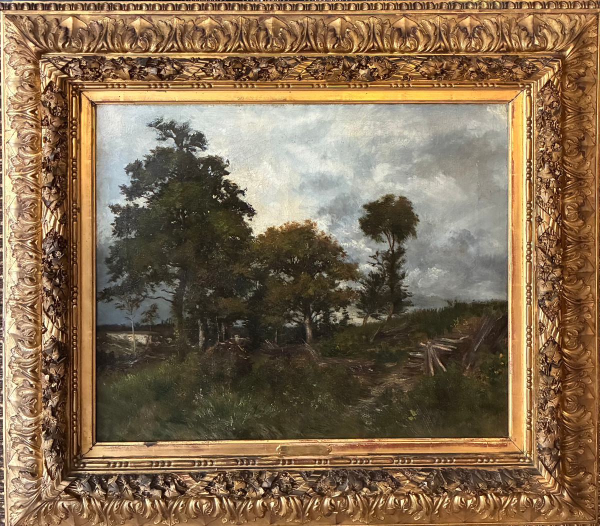 Paysage XIXème. Huile sur toile. Ecole de Barbizon.-photo-6
