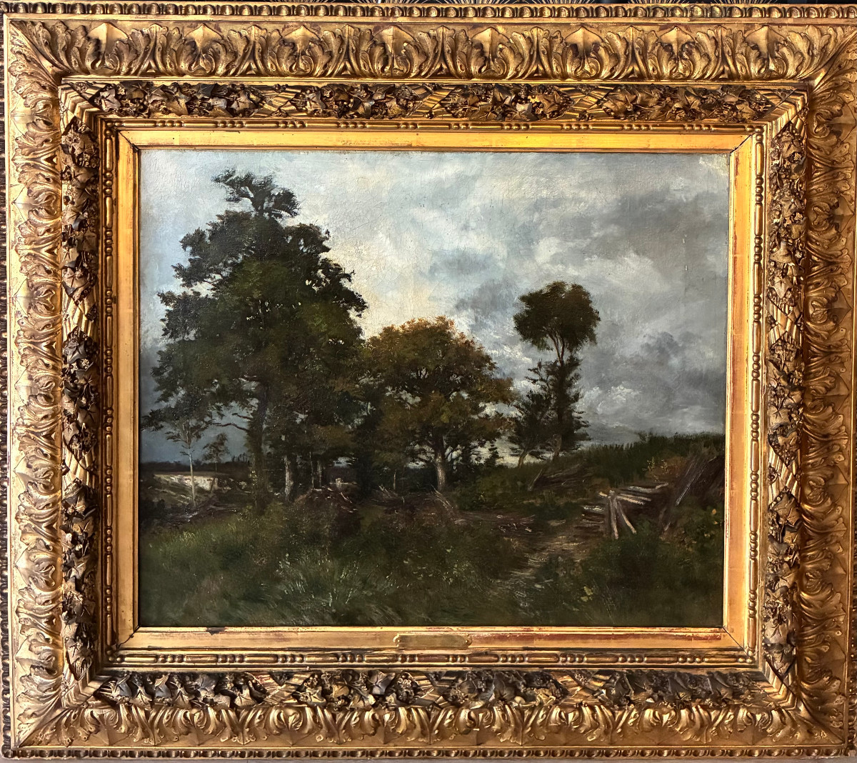 Paysage XIXème. Huile sur toile. Ecole de Barbizon.-photo-7