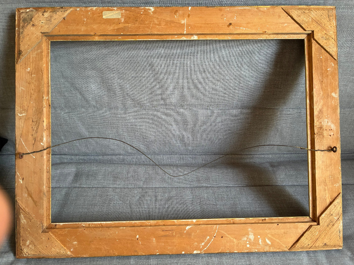 Cadre en bois et stuc dor&eacute; du XIX&egrave;me si&egrave;cle. Etat  parfait.-photo-6