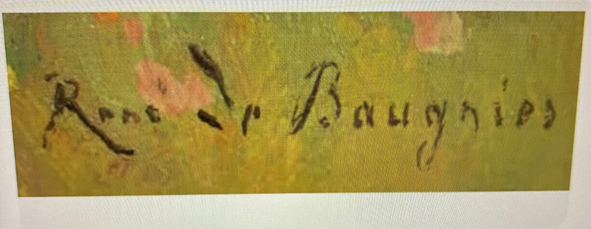 Petite scène de marché postimpressionniste. René de Baugnies. Ecole Belge.-photo-1