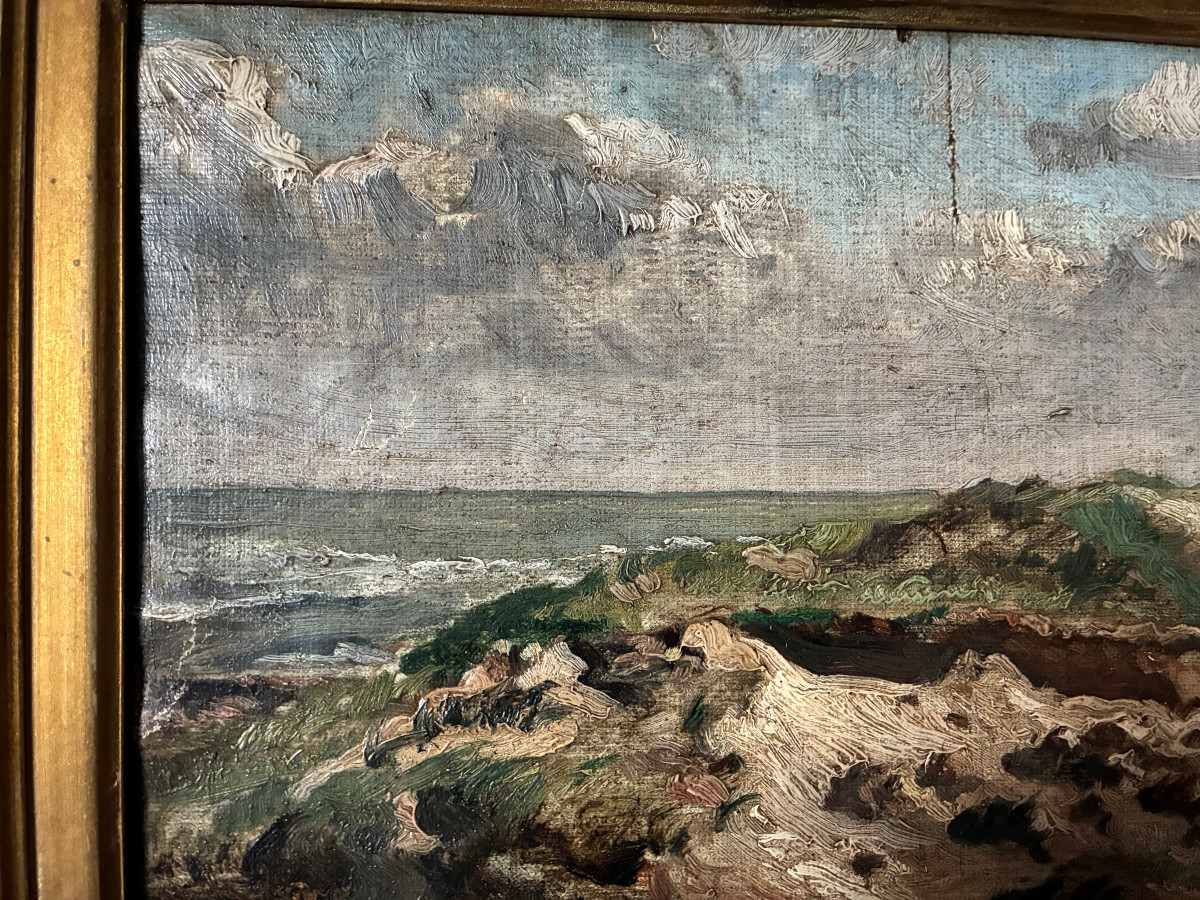 The Dunes . Circa 1880. Signed V. De Gronckel. Belgian School.-photo-4