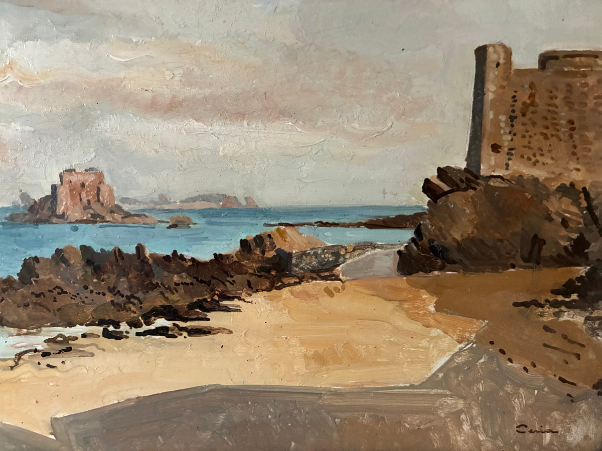 Edmond Céria. Saint Malo. Le port du petit Bé.-photo-4