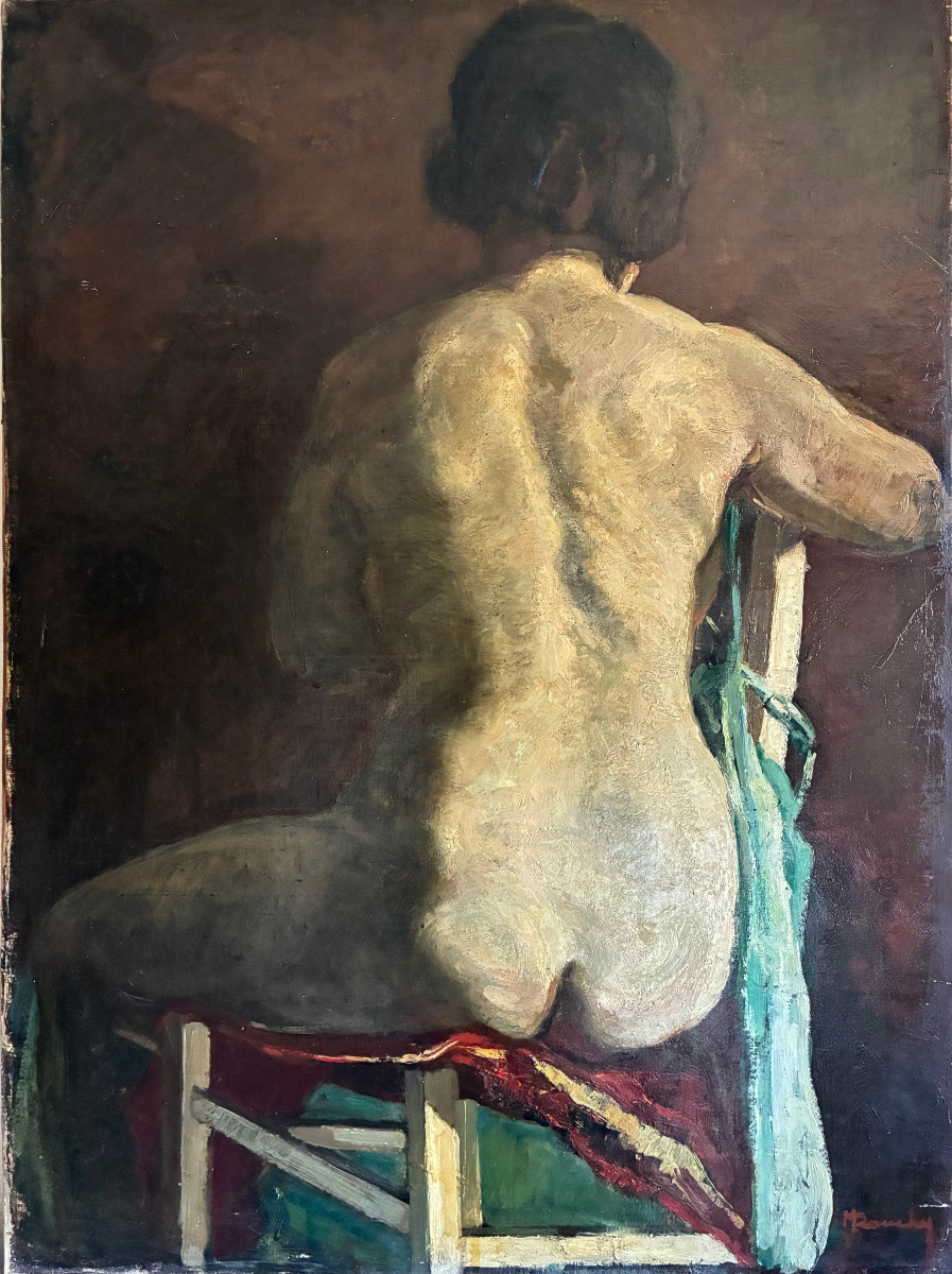 Grande étude de nu . Maurice  Rouchy. (1898-1975 ).