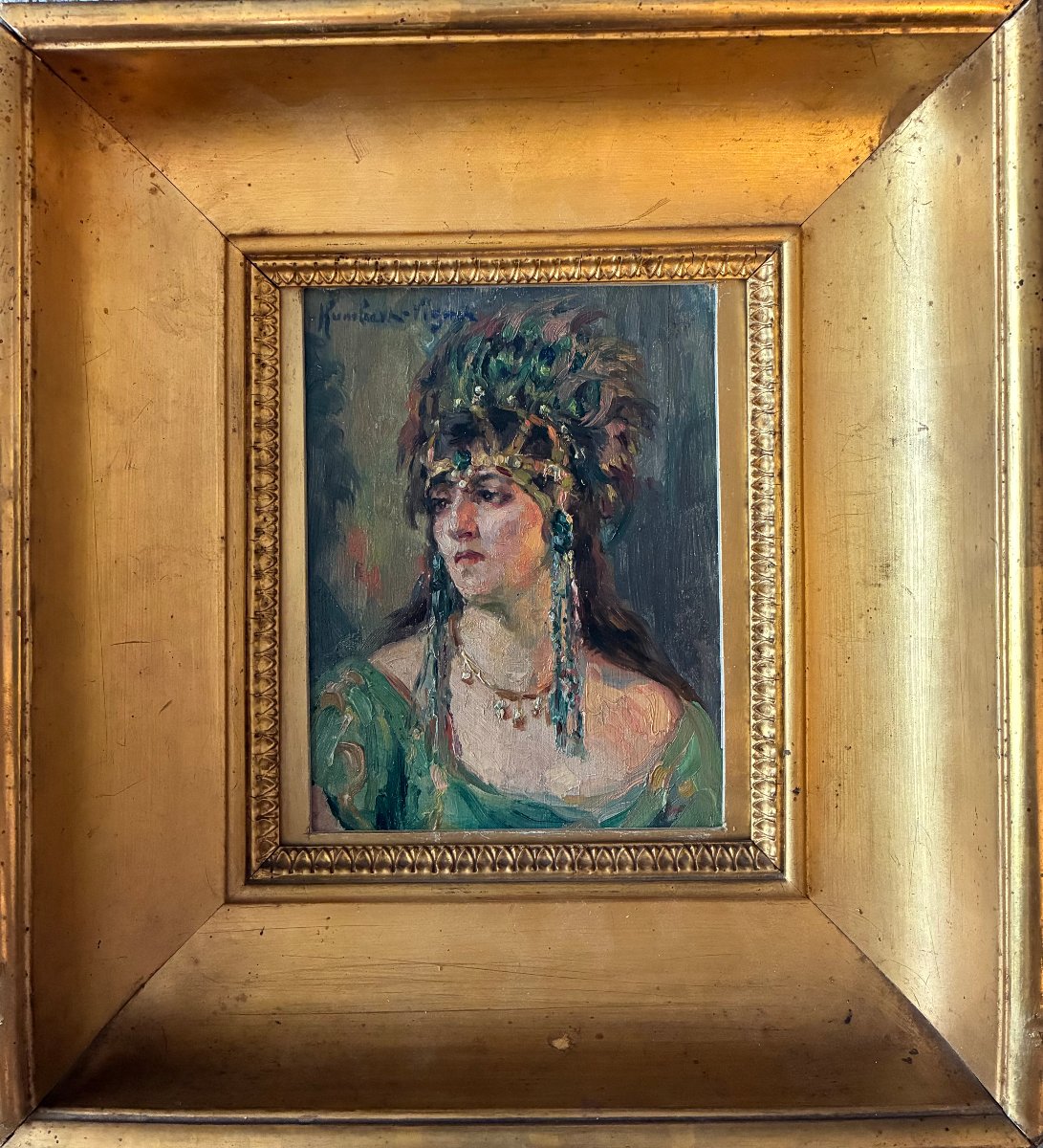Portrait  d'une Orientale . Humbert-Vignot Léonie. Ecole Lyonnaise.