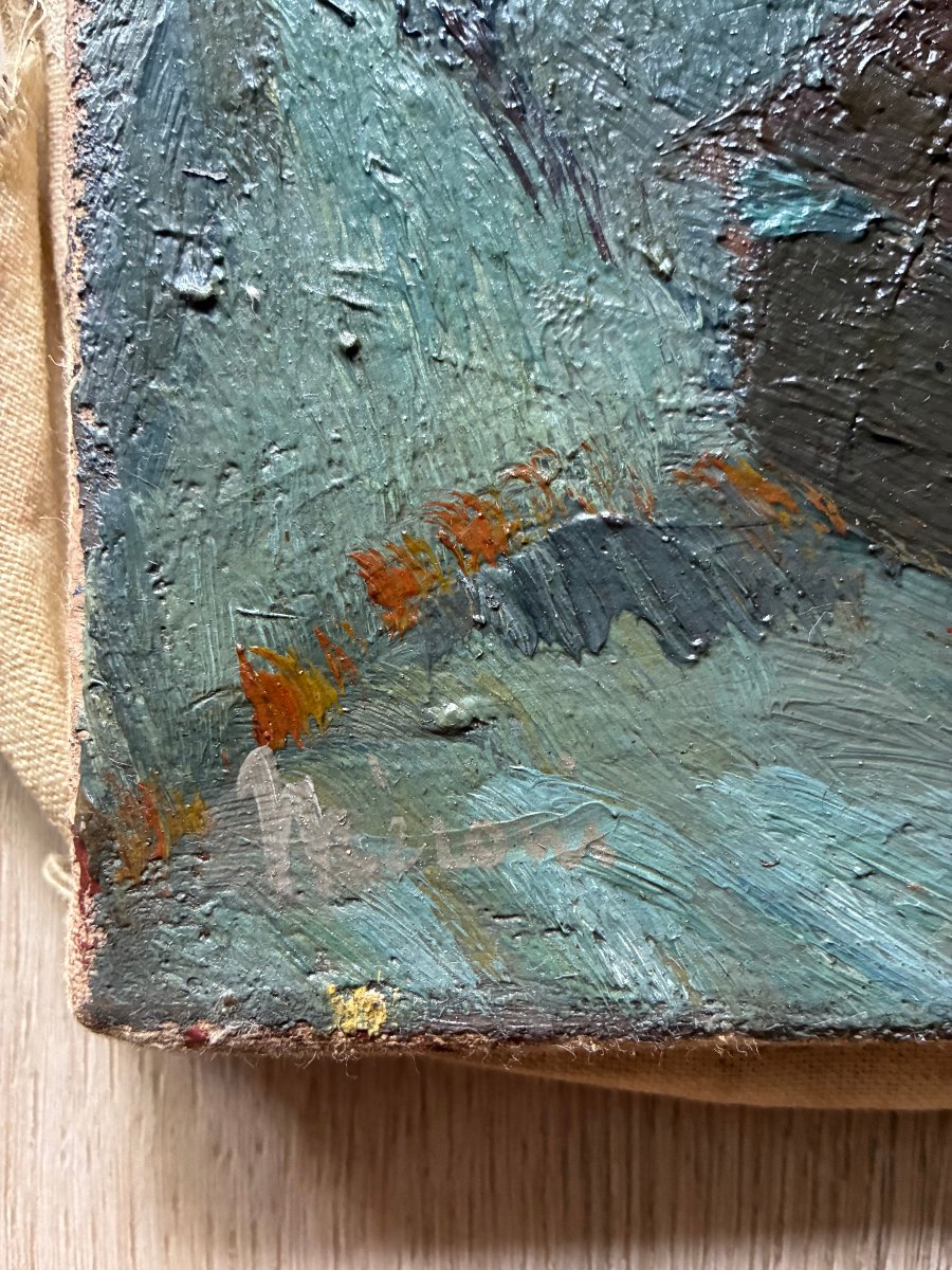 Oil On Canvas. Still Life. Virgin With A Book. Signature To Be Identified.-photo-2