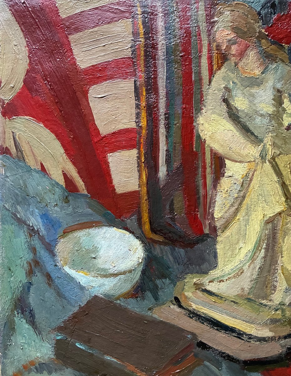 Oil On Canvas. Still Life. Virgin With A Book. Signature To Be Identified.-photo-1