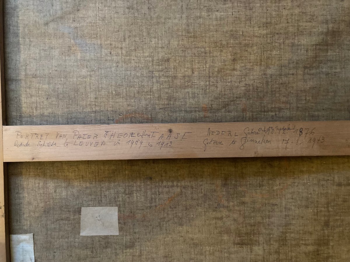 Portrait Of A Religious Painter. Early 20th Century. Inscribed On The Back: "ernest Faut."-photo-5