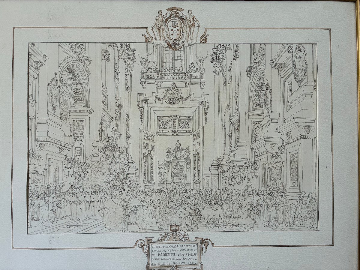 Pen And Wash. Important 20th-century Drawing. Historical Scene From The 18th Century.-photo-7