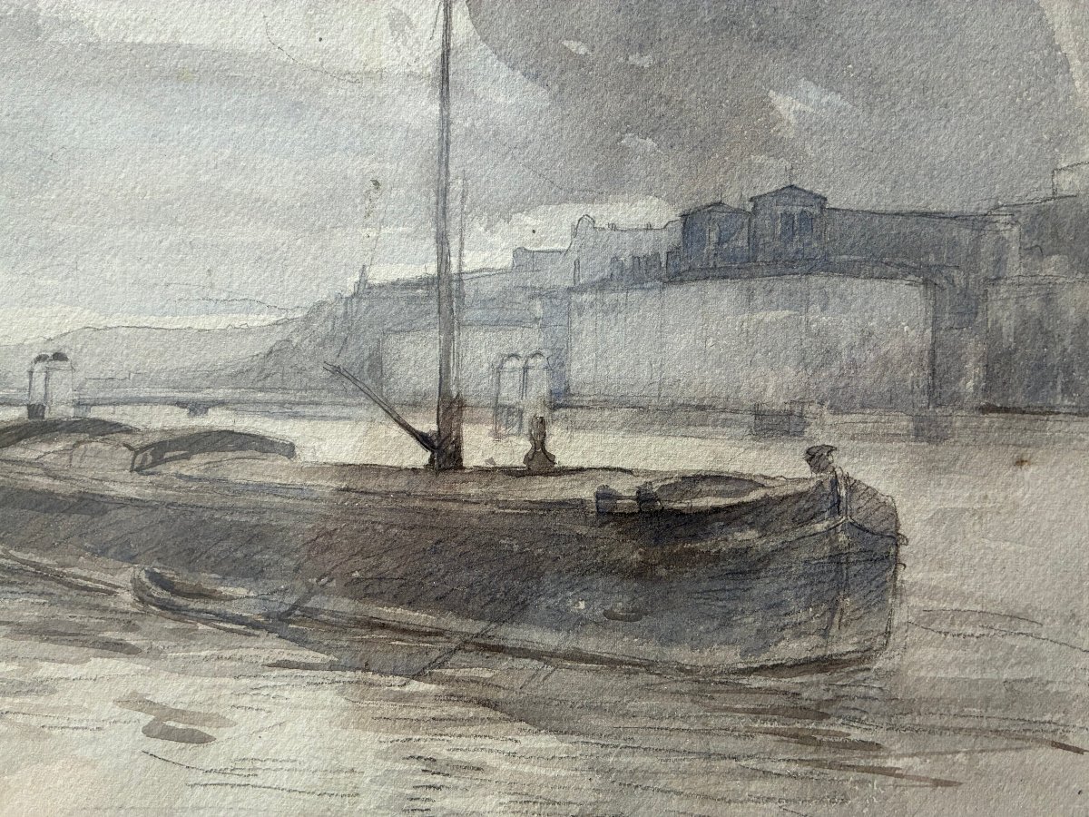 Morning On The Rhône In Lyon. Léon Garraud (1877–1961). Lyon School.-photo-4