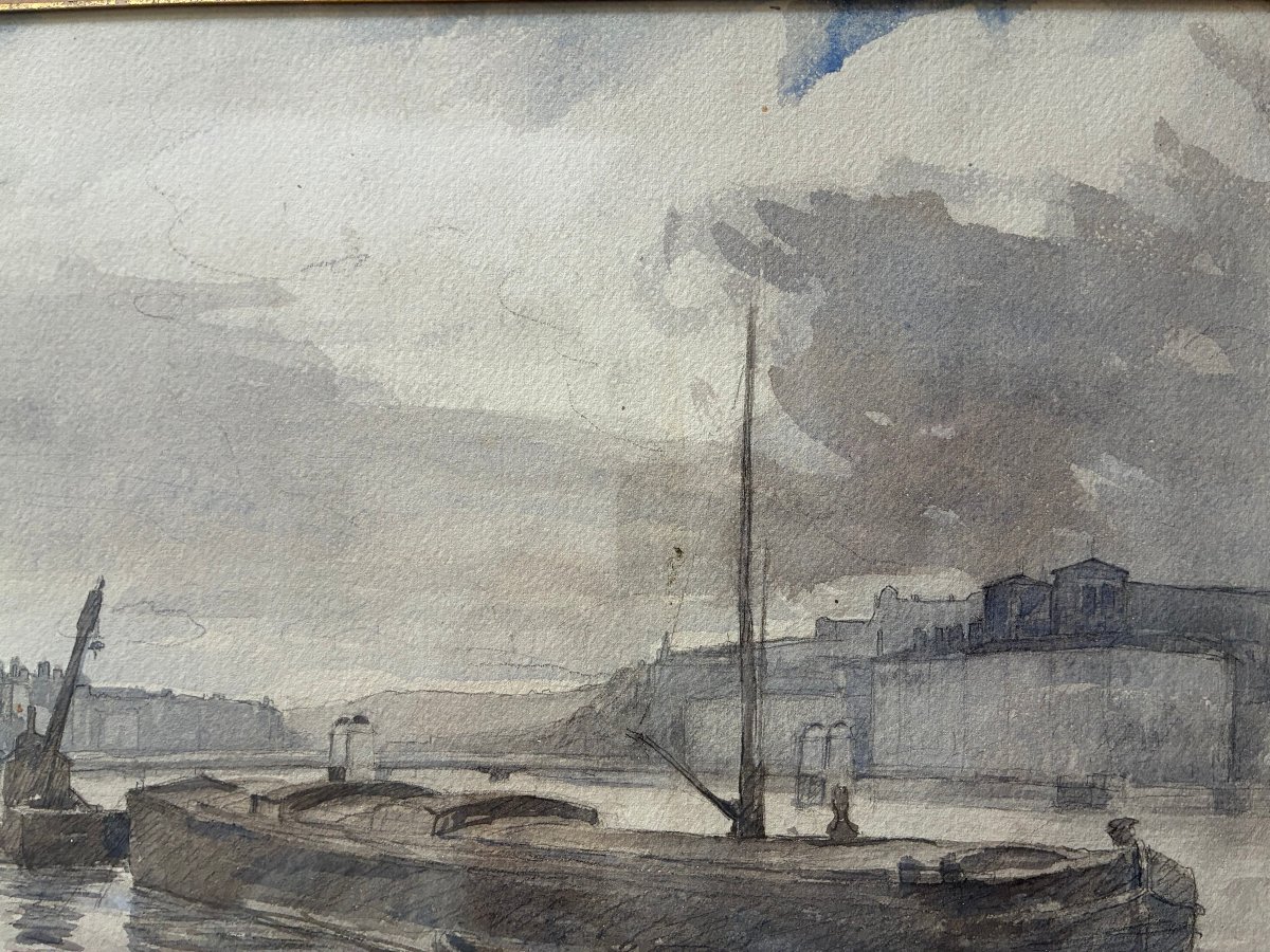 Morning On The Rhône In Lyon. Léon Garraud (1877–1961). Lyon School.-photo-1