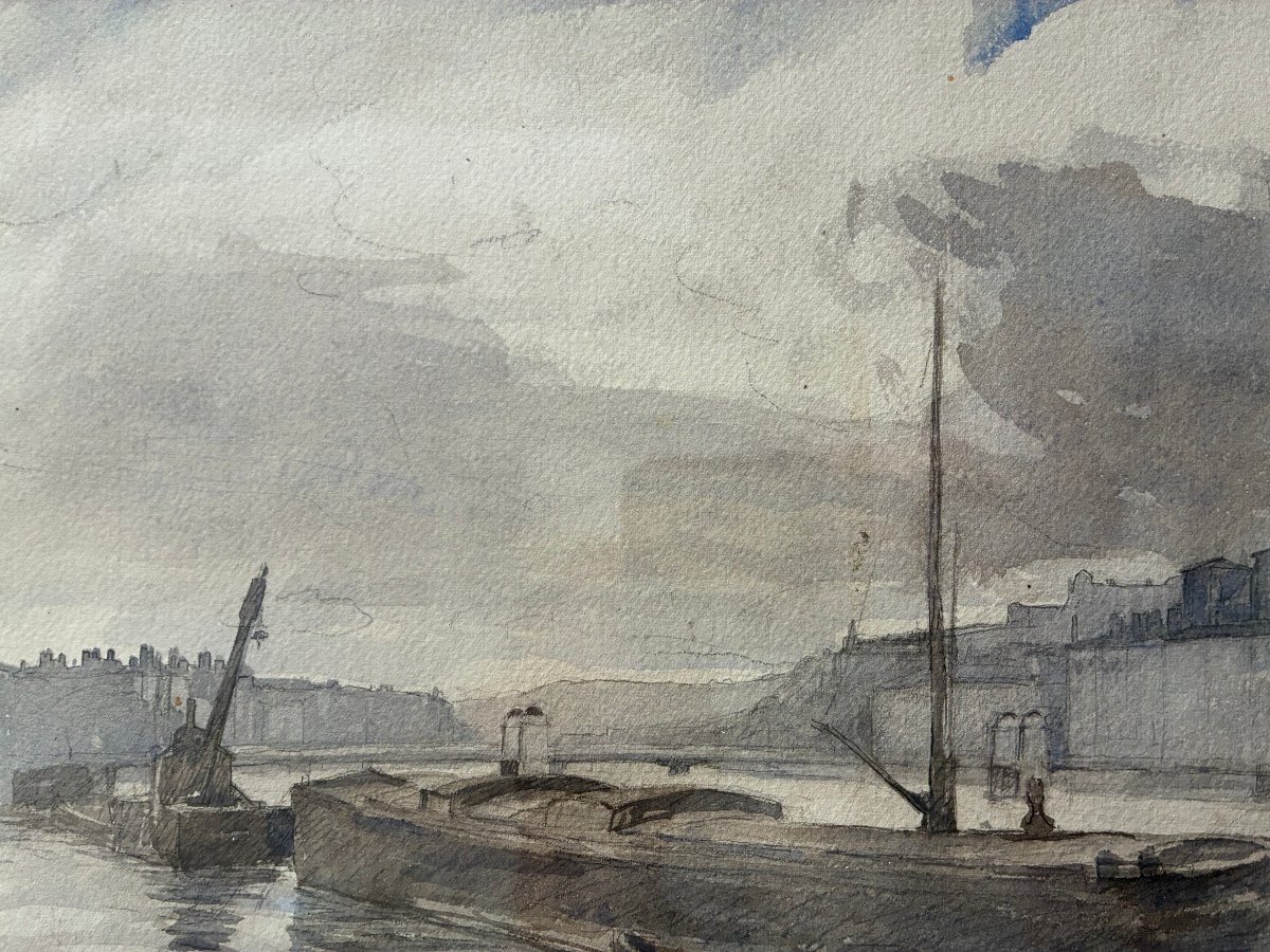 Morning On The Rhône In Lyon. Léon Garraud (1877–1961). Lyon School.-photo-2