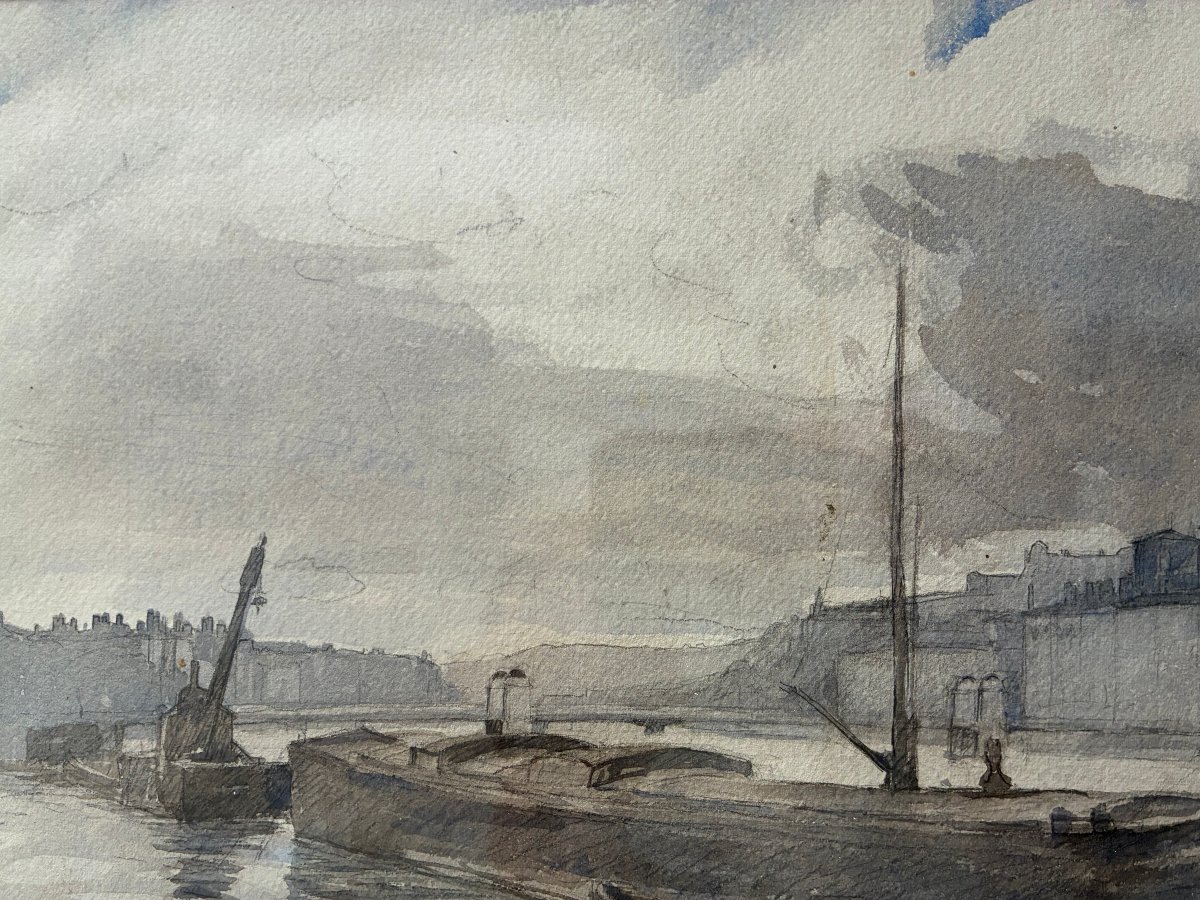 Morning On The Rhône In Lyon. Léon Garraud (1877–1961). Lyon School.-photo-3