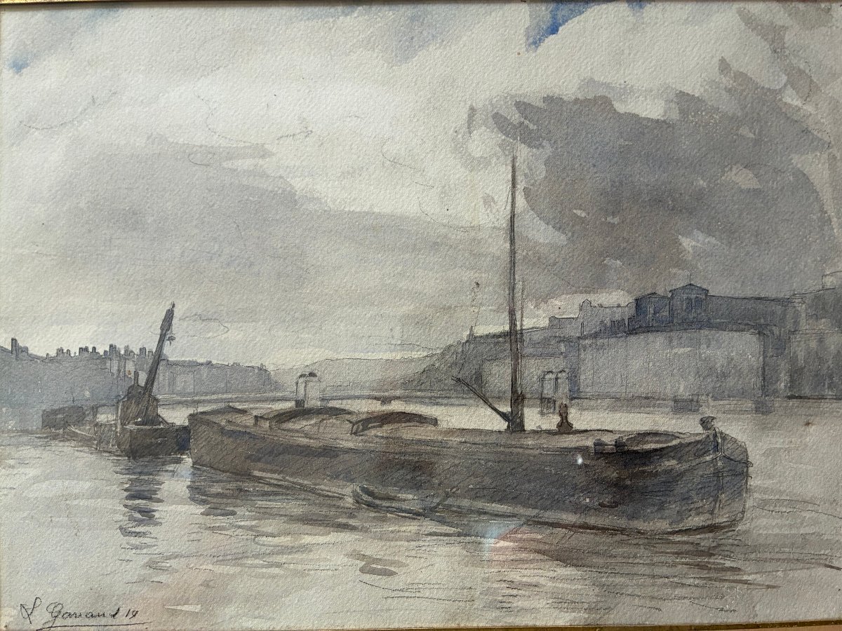 Morning On The Rhône In Lyon. Léon Garraud (1877–1961). Lyon School.-photo-5