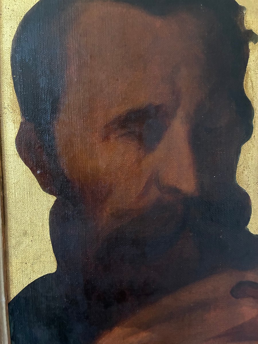 Dans " la remise des clés à Saint Pierre ". Etude de Saint Paul d' après Ingres.-photo-3