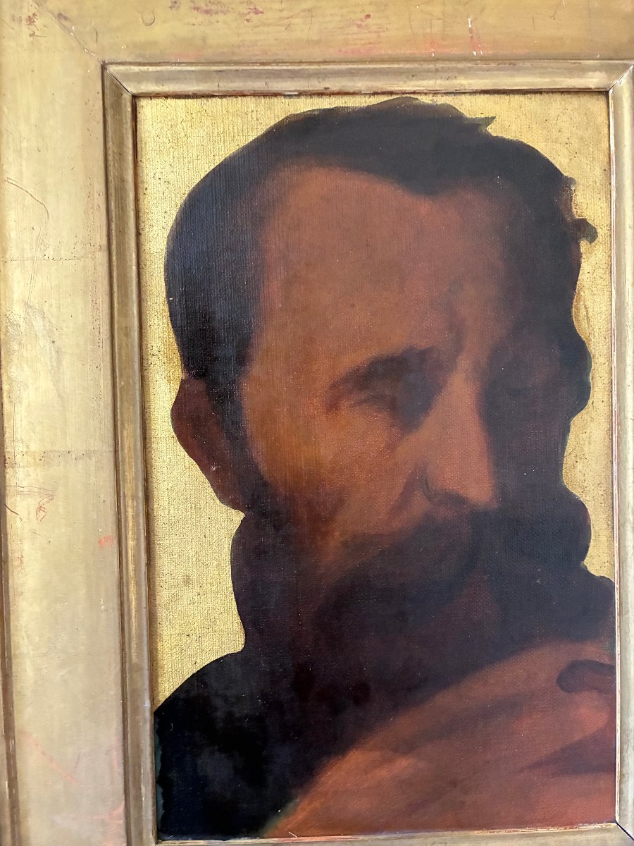 Dans " la remise des clés à Saint Pierre ". Etude de Saint Paul d' après Ingres.-photo-2