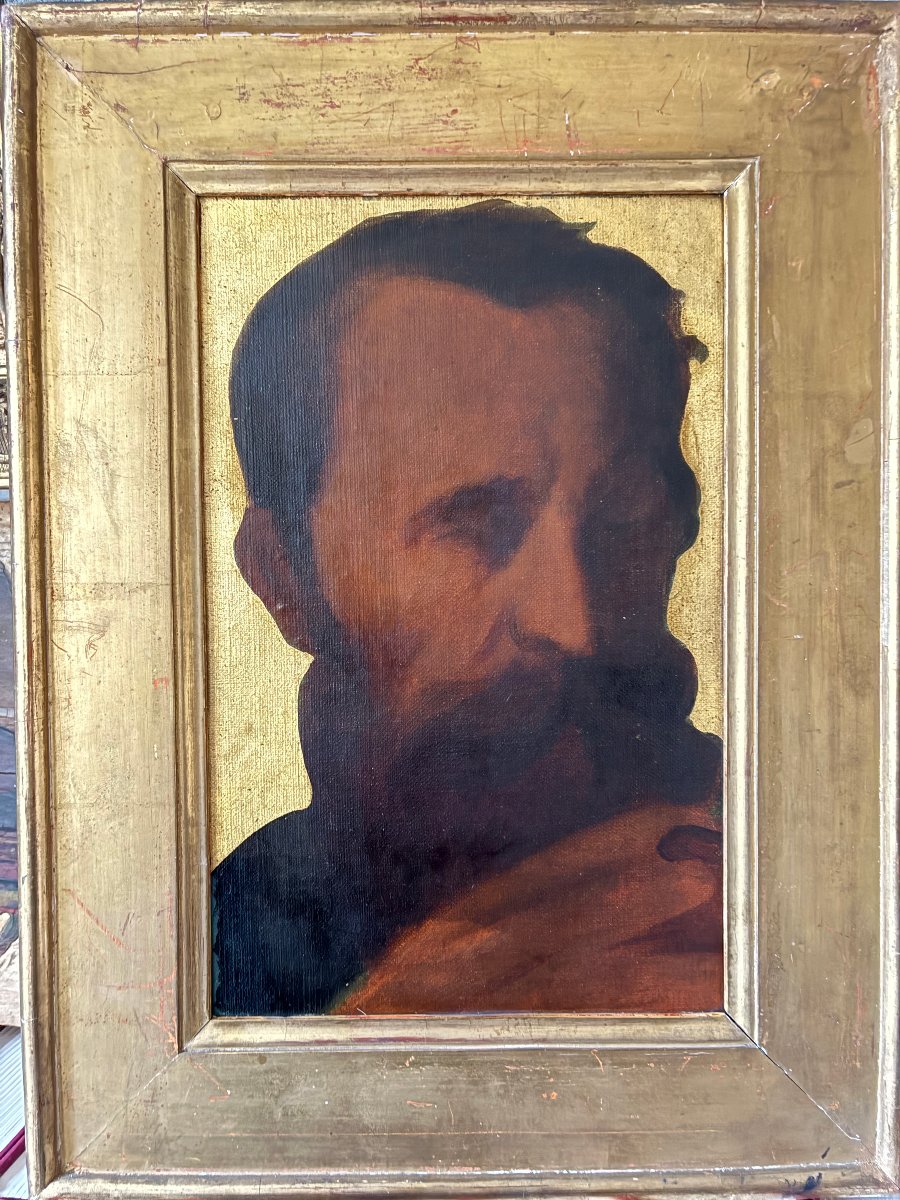 Dans " la remise des clés à Saint Pierre ". Etude de Saint Paul d' après Ingres.-photo-3