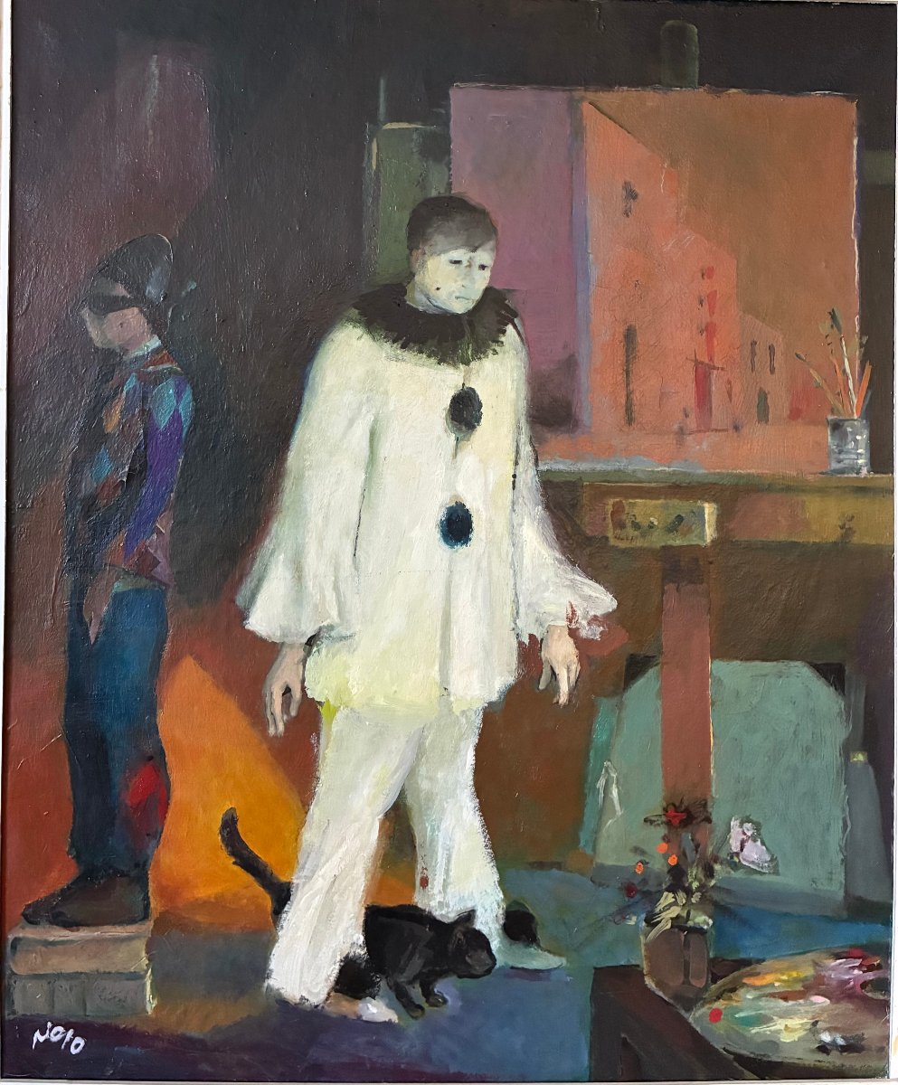 Harlequin And Pierrot In A Painter's Studio. -photo-2