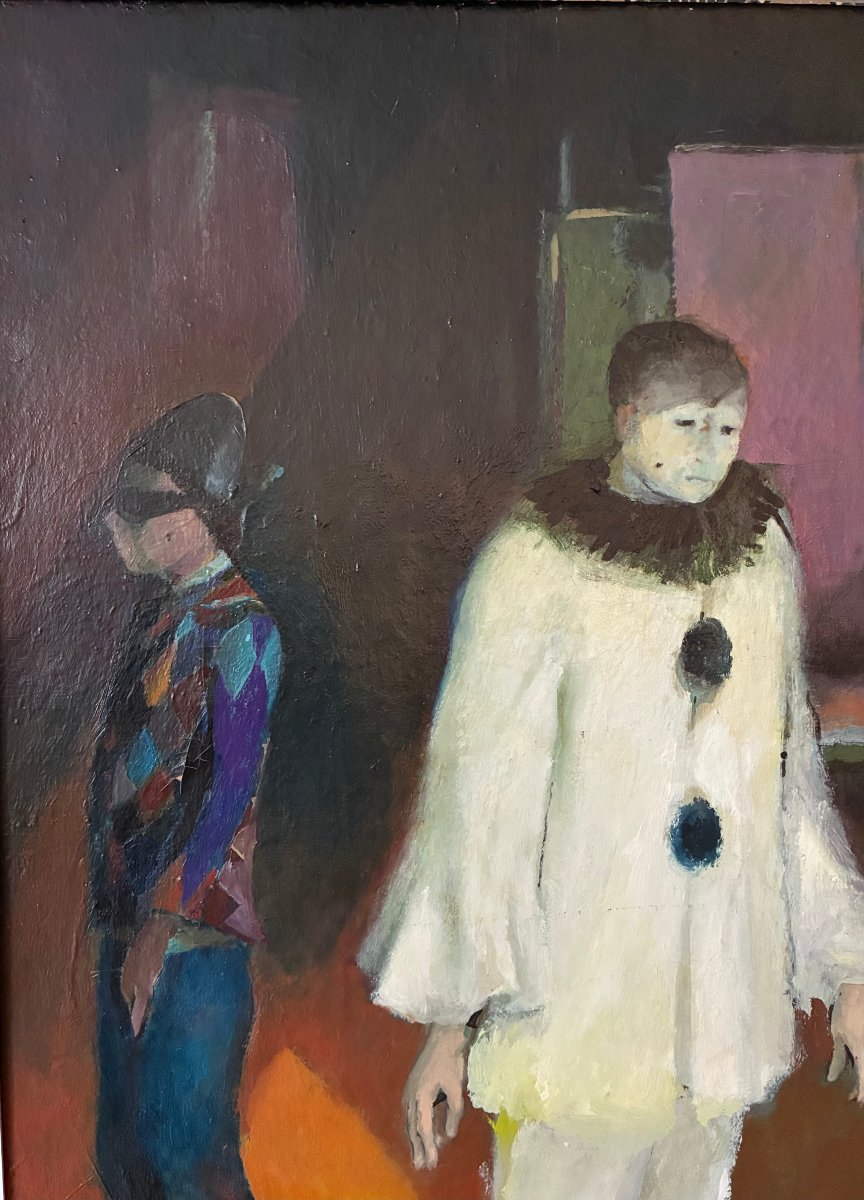 Harlequin And Pierrot In A Painter's Studio. -photo-1