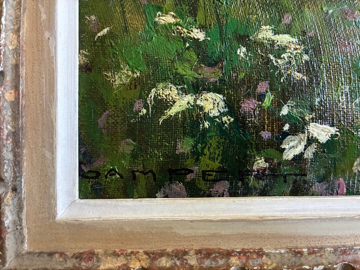 Impressionist Landscape. Oil On Canvas By Otto Gampert.-photo-3