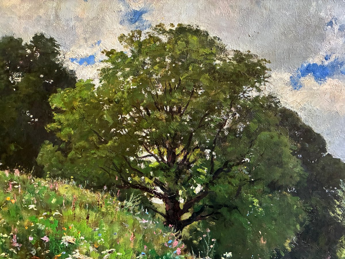 Impressionist Landscape. Oil On Canvas By Otto Gampert.-photo-5