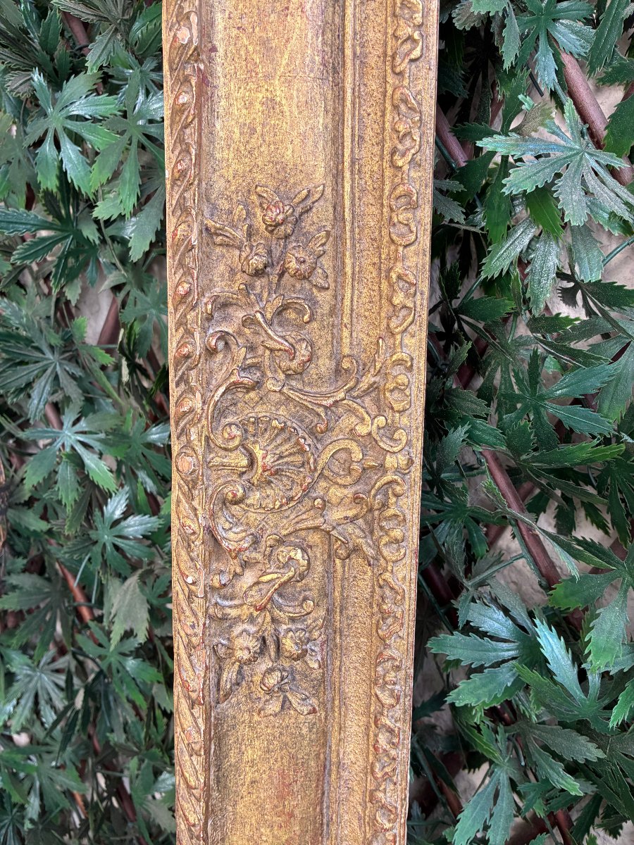 20th-century Carved And Gilded Wooden Frame.-photo-3