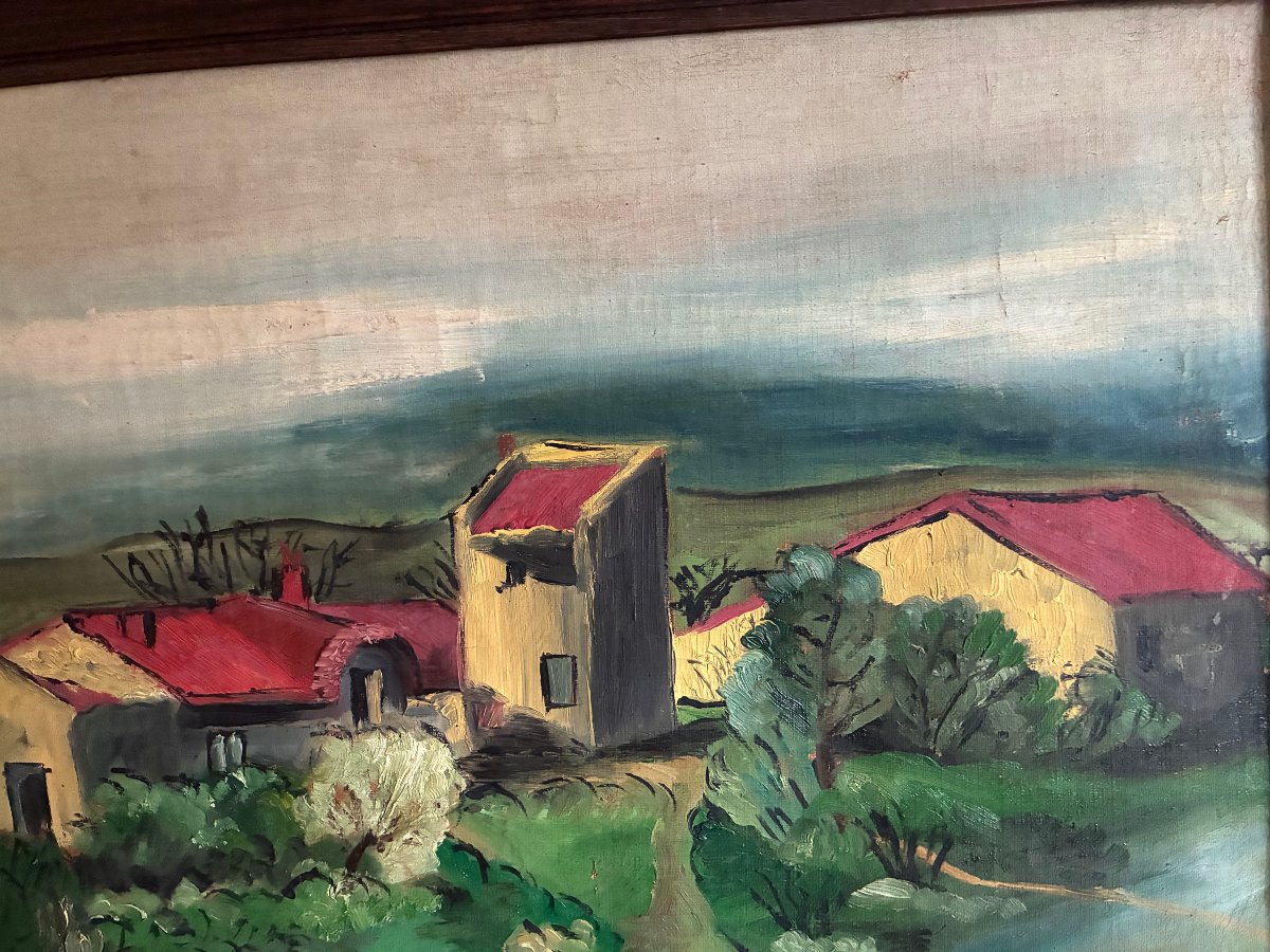 The Farm.  Circa 1940. Signed  ? In The Lower Right Corner-photo-1