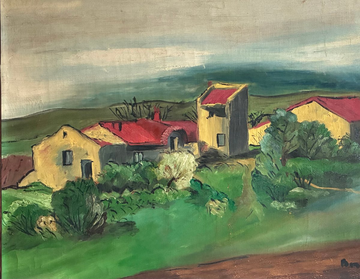 The Farm.  Circa 1940. Signed  ? In The Lower Right Corner