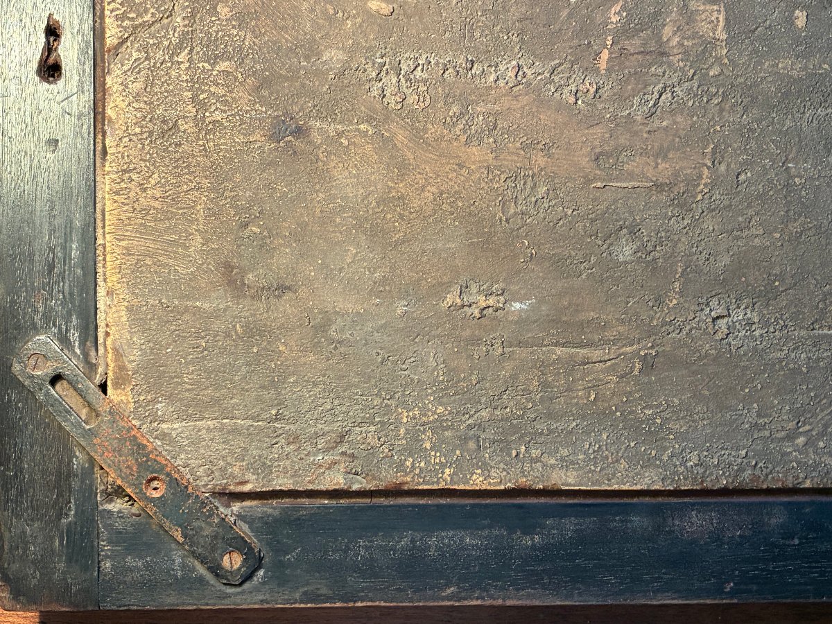 Grande plaque XVIIIe  en terre émaillée.-photo-3
