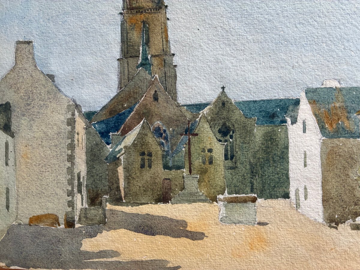 The Village Of Batz. Watercolor From The Early 20th Century.-photo-4