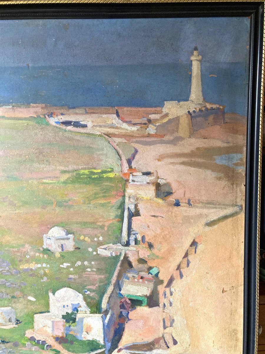 The Lighthouse, The Cemetery And The Ramparts Of Rabat.around 1930. Signed?-photo-2