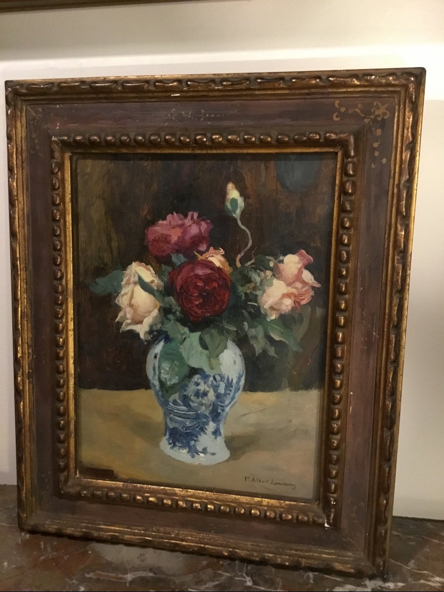 Bouquet De Roses De Jardin. Paul Albert Laurens. ( 1870 - 1934 ).