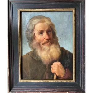 Portrait Of Apostle. 19th Century Italian School. Restored