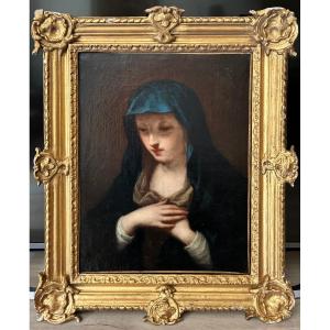Sweet Virgin. 17th Century Canvas. Italian School.