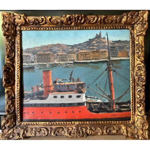 Marseille. Huile sur toile. M. Blanchet. 56. 