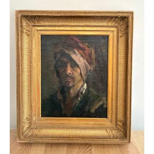 Oil On Canvas. Oriental Portrait. 20th Century.