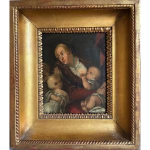 La charité. Suiveur de Goltzius Geldorp ( 1553- 1618 ).