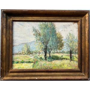 Impressionist Landscape By Théodore Douzon (1829–1914).