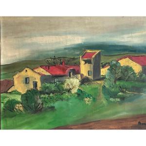 La Ferme.  Vers 1940 . Signée  ? en bas à droite
